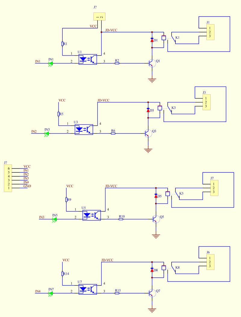 Four Relay Module with LEDs